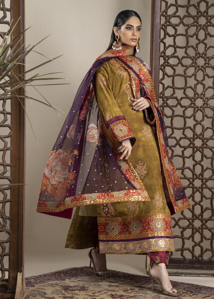 Shamaeel Ansari Luxury Pret Embroidered Silk Shirt NR - 04