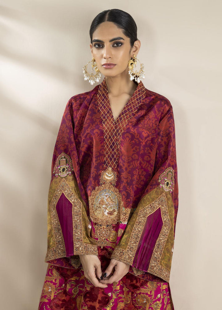 Shamaeel Ansari Luxury Pret Embroidered Silk Shirt NR - 08