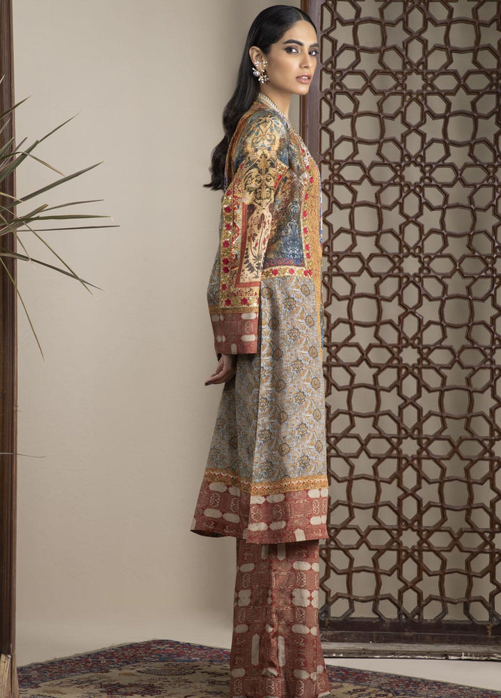 Shamaeel Ansari Luxury Pret Embroidered Silk Shirt NR - 10