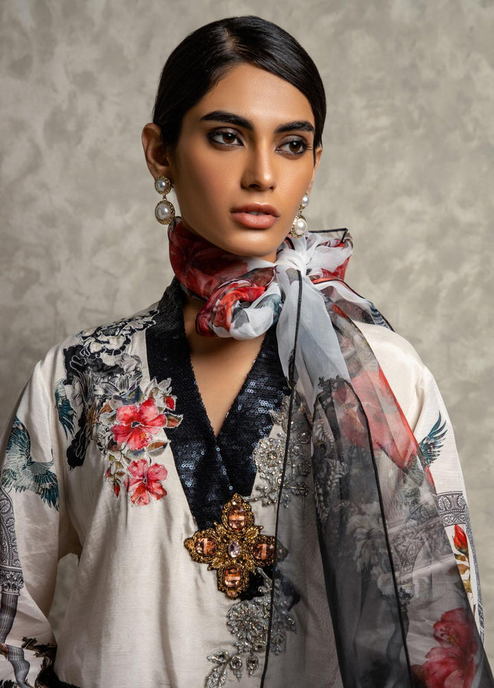 Shamaeel Ansari Luxury Pret Embroidered Silk Shirt AM-01