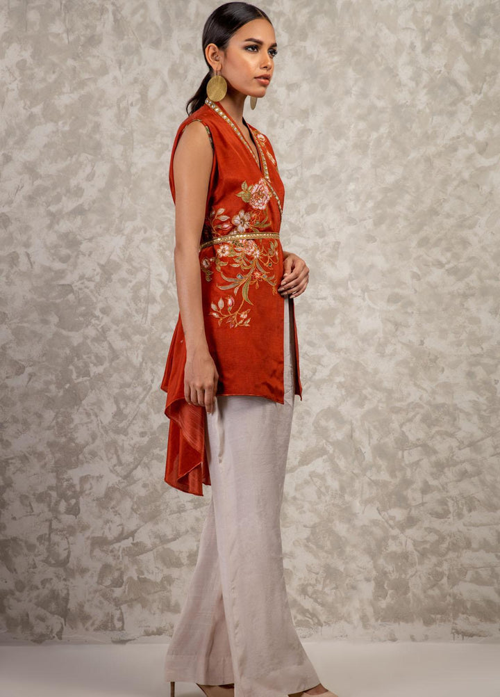 Shamaeel Ansari Luxury Pret Embroidered Silk Shirt AM-10