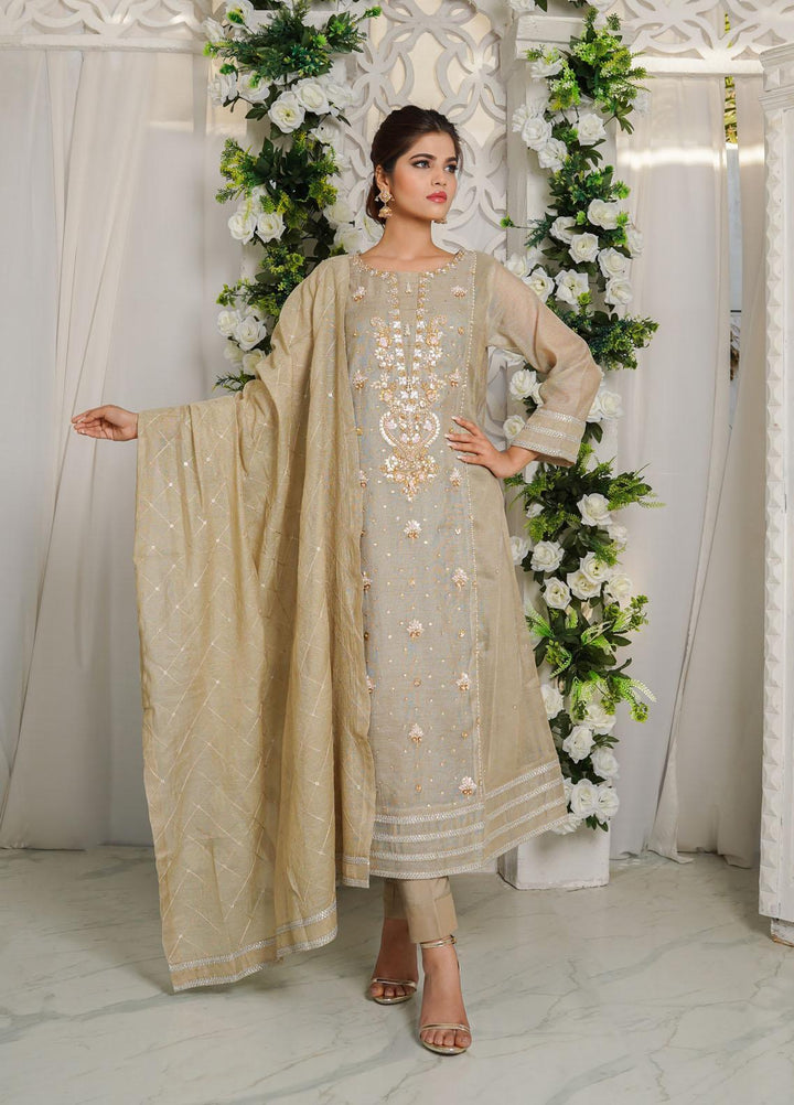 Shamooz Luxury Pret  Missouri 3 Piece Dress SHM23MP Bronze/SEM-0368