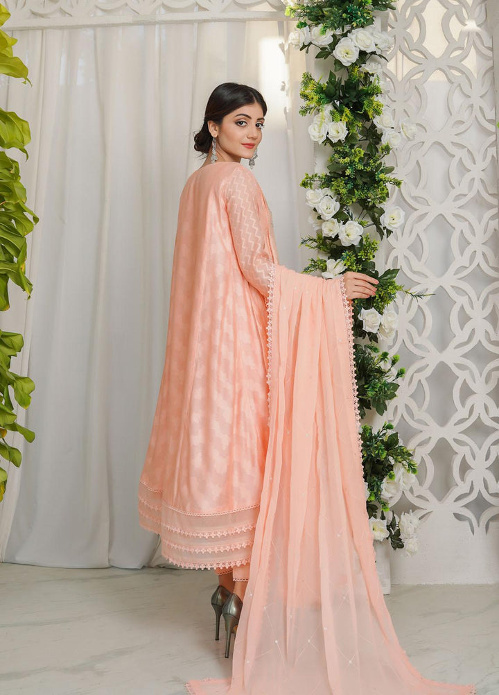 Shamooz Luxury Pret  Jacquard 3 Piece Dress SHM23MP Peach Affair /SEM-0369