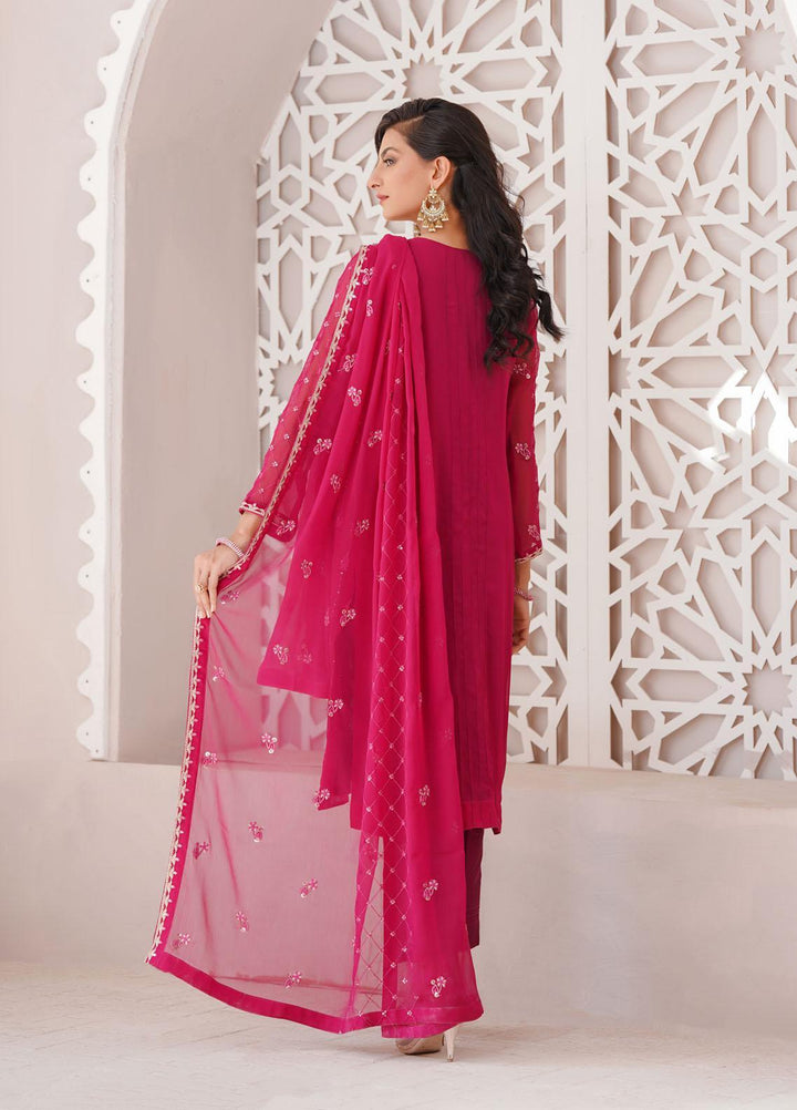 Shamooz Luxury Pret  Chiffon 3 Piece Suit Magenta / SEM-0391