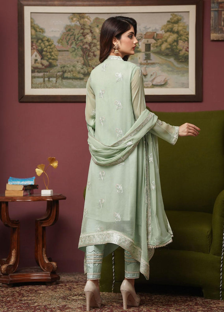 Shamooz Embroidered Chiffon Suits Unstitched 2 Piece SHM22UN Moss Green SU-010 - Luxury Festive Collection