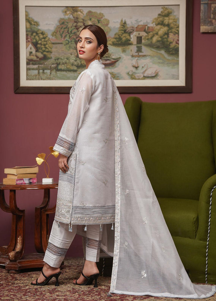 Shamooz Embroidered Silk Net Suits Unstitched 2 Piece SHM22UN Grey SU-024 - Luxury Festive Collection