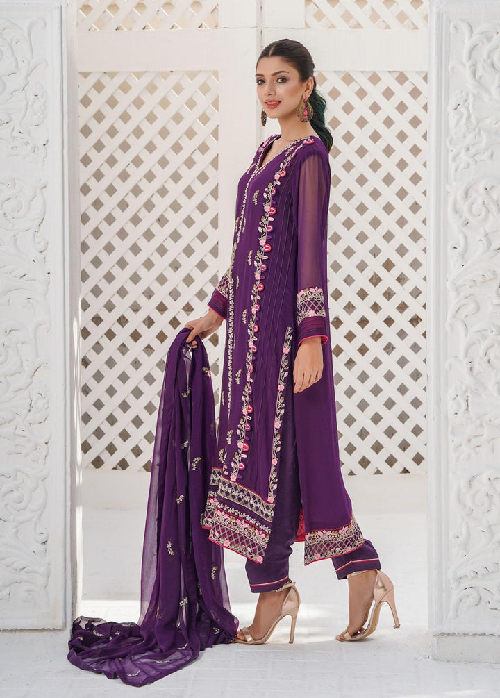 Shamooz Embroidered Chiffon Suits Unstitched 3 Piece SHM22W SU-026 - Winter Collection