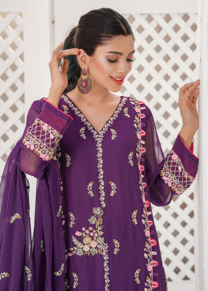 Shamooz Embroidered Chiffon Suits Unstitched 3 Piece SHM22W SU-026 - Winter Collection