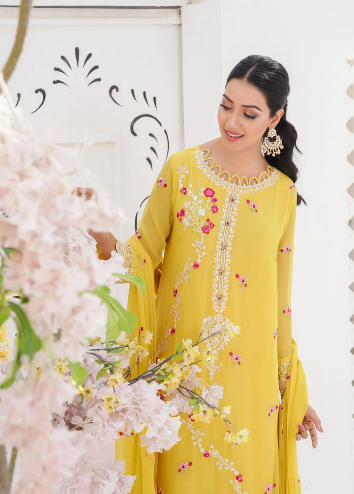Shamooz Embroidered Chiffon Suits Unstitched 3 Piece SHM22W SU-027 - Winter Collection