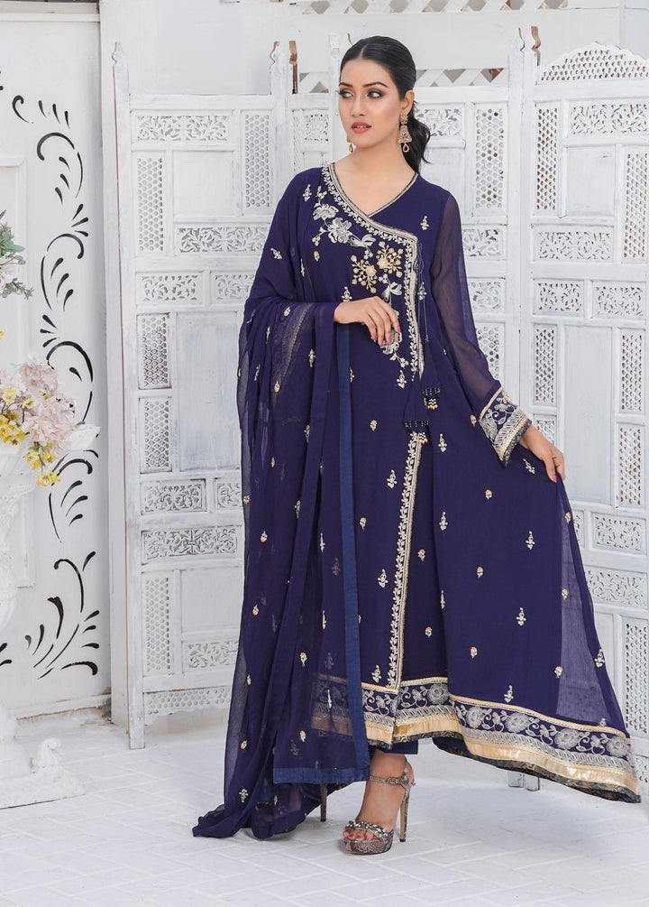 Shamooz Embroidered Chiffon Suits Unstitched 3 Piece SHM22W SU-031 - Winter Collection