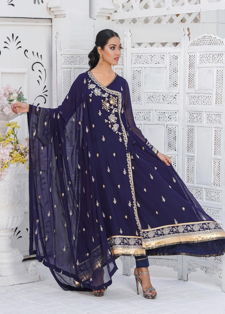 Shamooz Embroidered Chiffon Suits Unstitched 3 Piece SHM22W SU-031 - Winter Collection