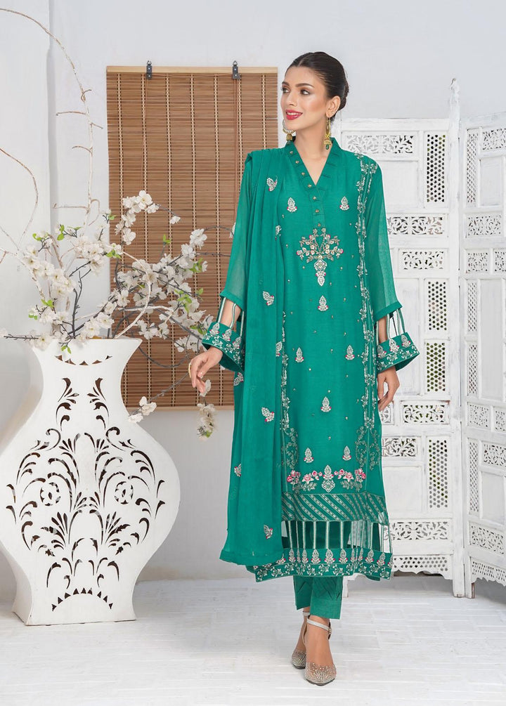 Shamooz Embroidered Chiffon Suits Unstitched 3 Piece SHM22W SU-033 - Winter Collection