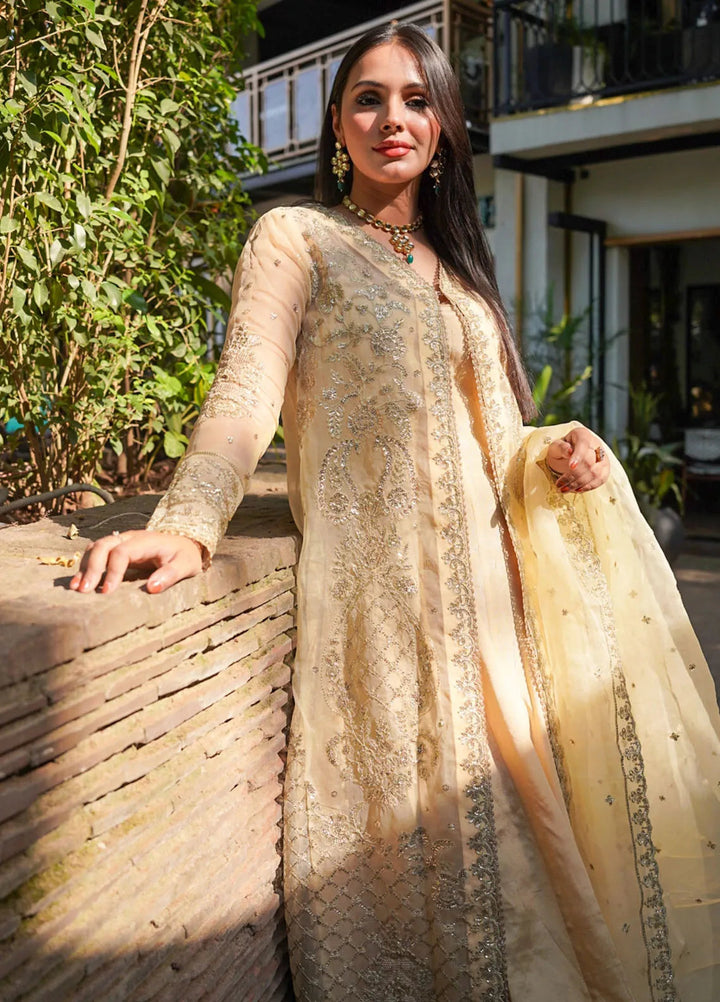 Shazme Embroidered Organza Suits Unstitched 3 Piece Aya - Formals Collection