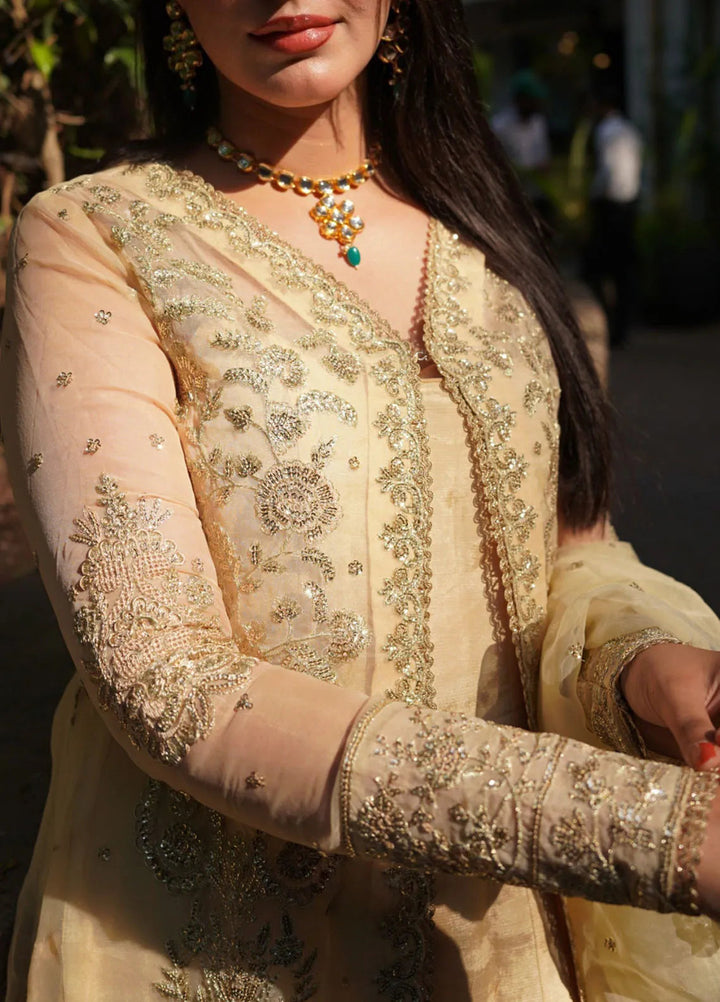 Shazme Embroidered Organza Suits Unstitched 3 Piece Aya - Formals Collection