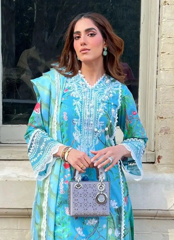 Shiree By Sable Vogue Embroidered Lawn Suit Unstitched 3 Piece SV24S D-05 Flower of Paradise - Summer Collection