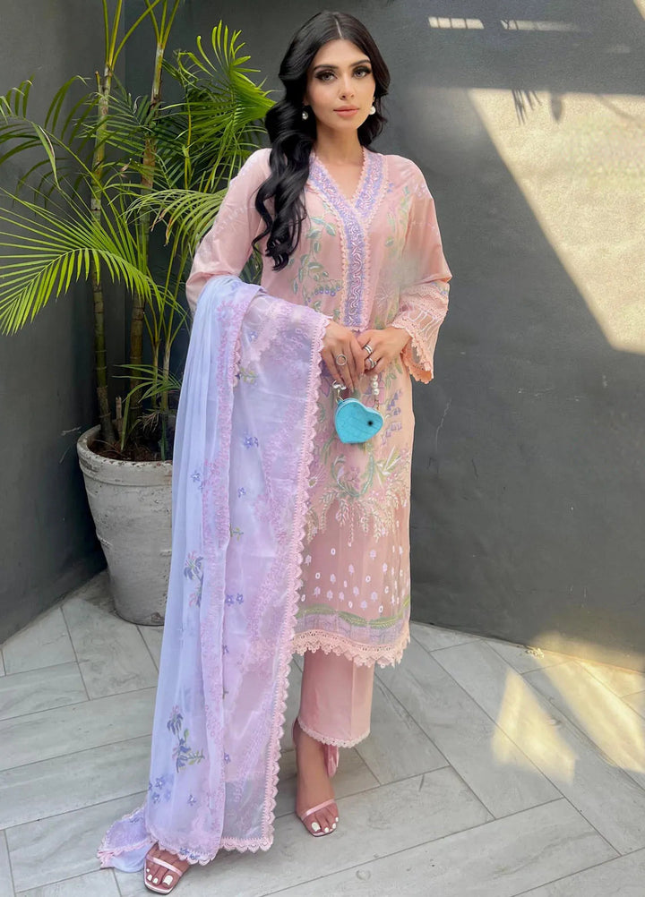 Shiree By Sable Vogue Embroidered Lawn Suit Unstitched 3 Piece SV24S D-02 Rose Garden - Summer Collection