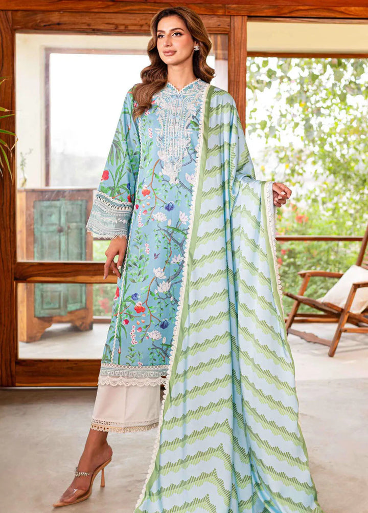 Shiree By Sable Vogue Embroidered Lawn Suit Unstitched 3 Piece SV24S D-05 Flower of Paradise - Summer Collection