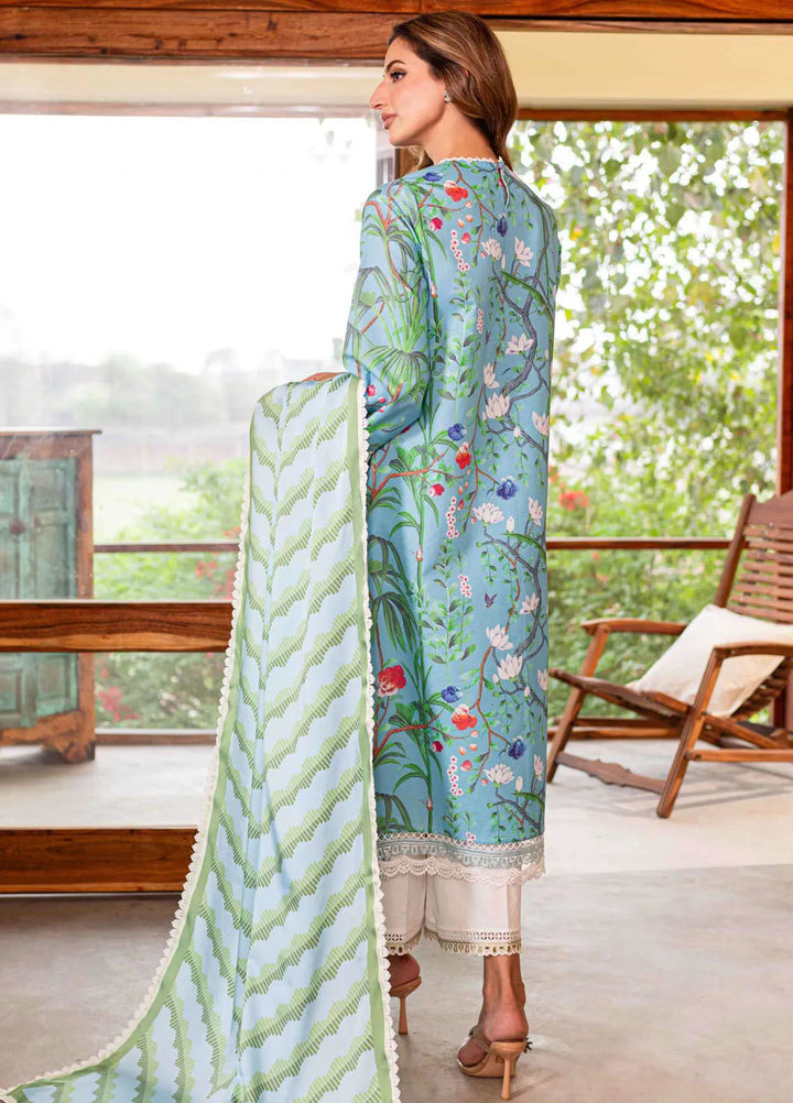 Shiree By Sable Vogue Embroidered Lawn Suit Unstitched 3 Piece SV24S D-05 Flower of Paradise - Summer Collection