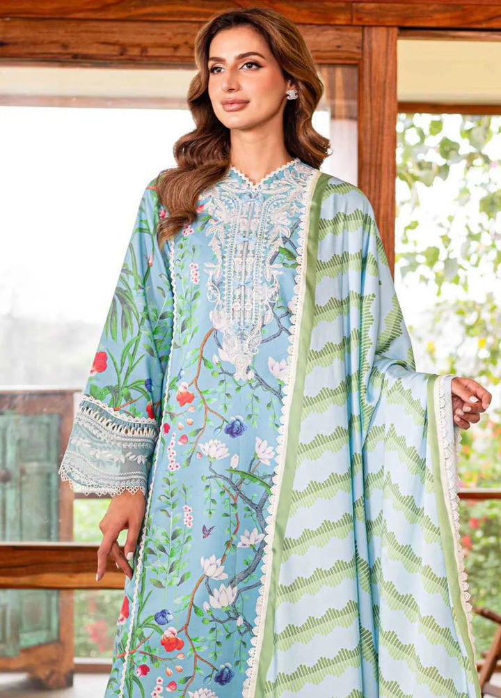 Shiree By Sable Vogue Embroidered Lawn Suit Unstitched 3 Piece SV24S D-05 Flower of Paradise - Summer Collection