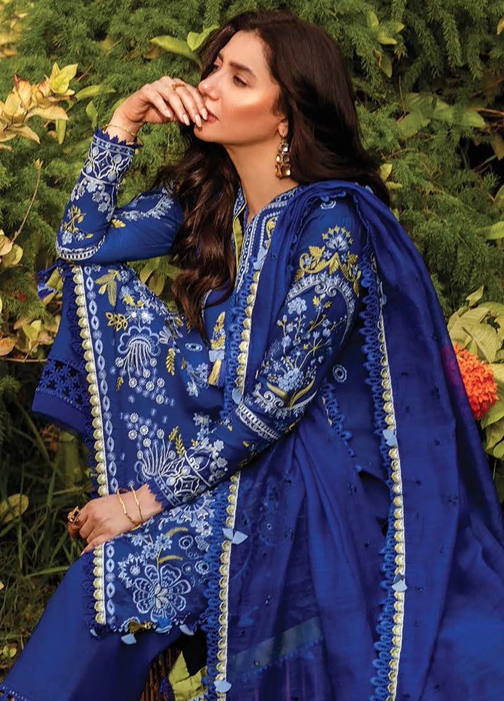 Siraa by Sadaf Fawad Khan Embroidered Lawn Suit Unstitched 3 Piece SDF24SL Dalia A - Summer Collection