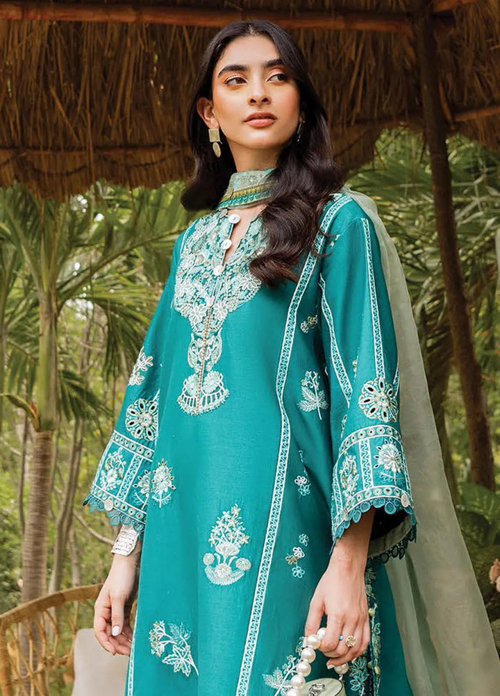 Siraa by Sadaf Fawad Khan Embroidered Lawn Suit Unstitched 3 Piece SDF24SL Faizah A - Summer Collection