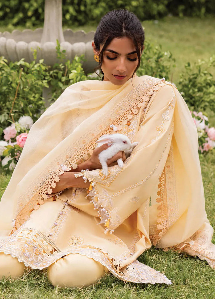 Siraa by Sadaf Fawad Khan Embroidered Lawn Suit Unstitched 3 Piece SDF24SL Zaphira A - Summer Collection