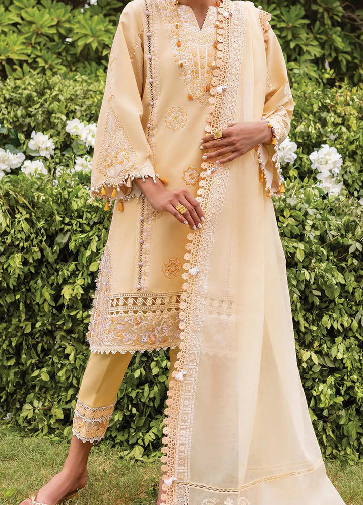 Siraa by Sadaf Fawad Khan Embroidered Lawn Suit Unstitched 3 Piece SDF24SL Zaphira A - Summer Collection