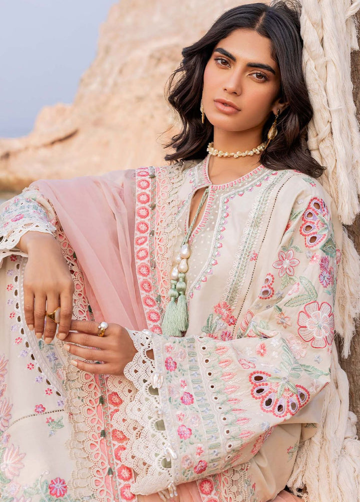 Siraa By Sadaf Fawad Khan Embroidered Lawn Suits Unstitched 3 Piece SDF24S Calah B - Luxury Collection