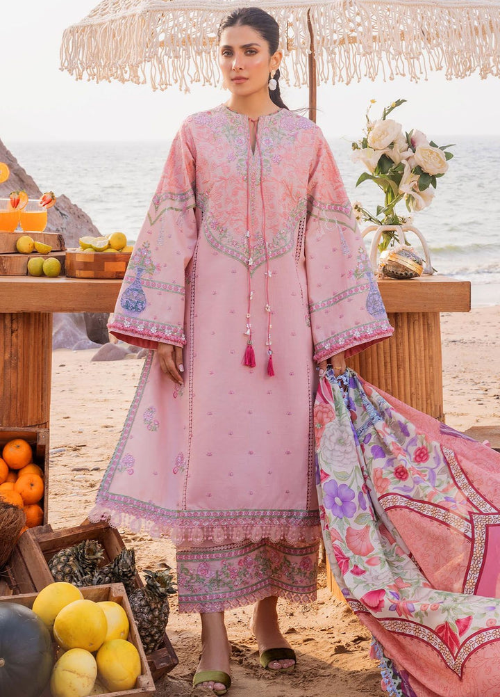 Siraa By Sadaf Fawad Khan Embroidered Lawn Suits Unstitched 3 Piece SDF24S Eira A - Luxury Collection