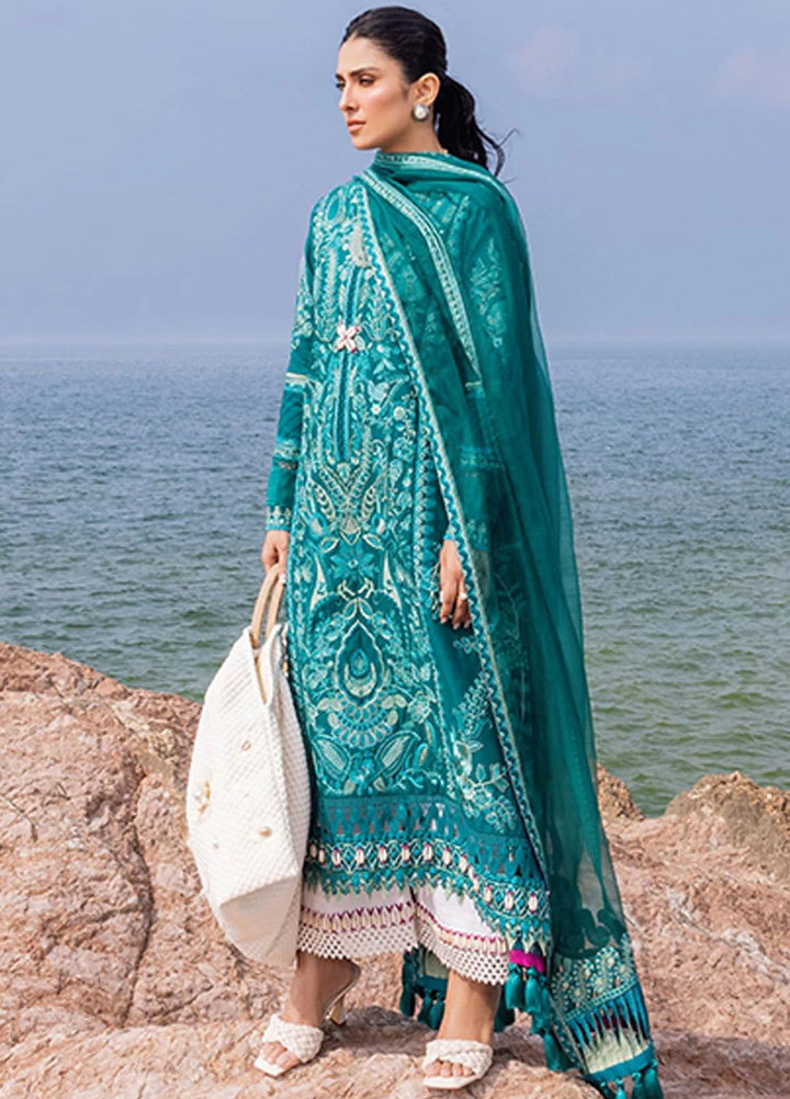 Siraa By Sadaf Fawad Khan Embroidered Lawn Suits Unstitched 3 Piece SDF24S Elaheh A - Luxury Collection