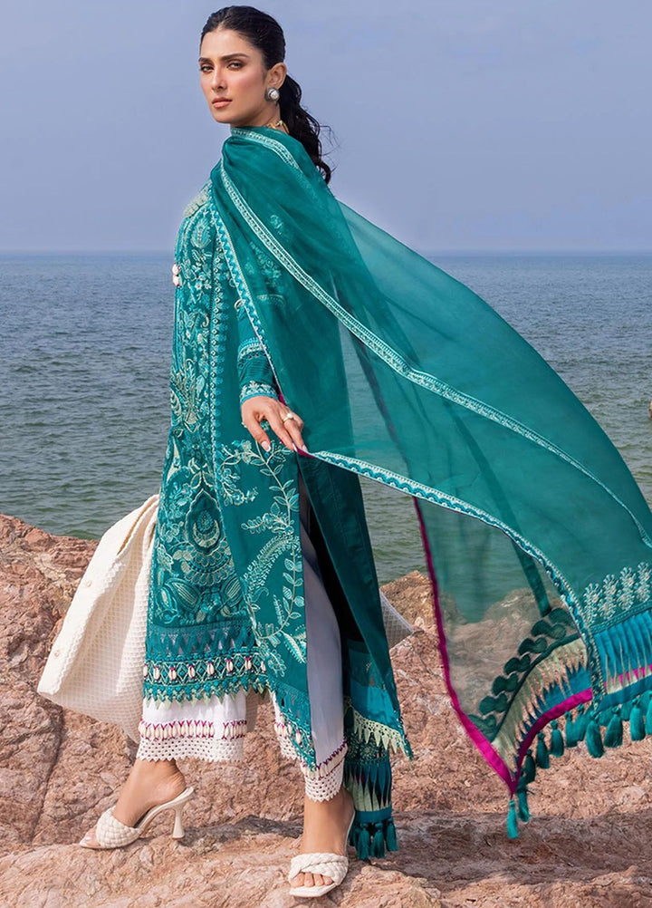 Siraa By Sadaf Fawad Khan Embroidered Lawn Suits Unstitched 3 Piece SDF24S Elaheh A - Luxury Collection