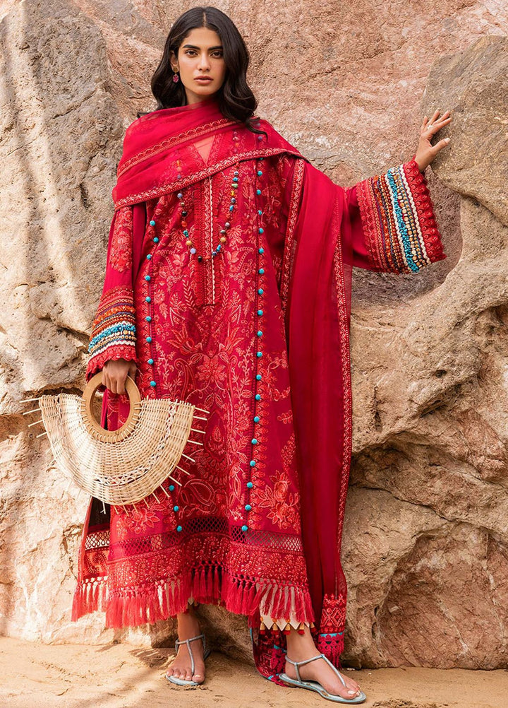 Siraa By Sadaf Fawad Khan Embroidered Lawn Suits Unstitched 3 Piece SDF24S Elaheh B - Luxury Collection