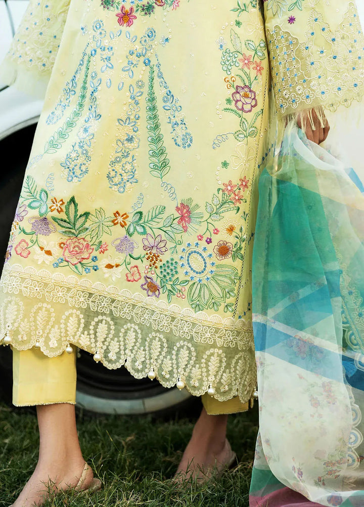 Siraa by Sadaf Fawad Khan Embroidered Lawn Suits Unstitched 3 Piece SDF25S D-3B Mid Summer Evening - Summer Collection