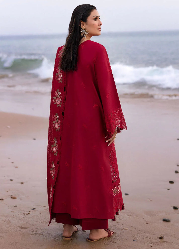 Sirene by Mahnur Embroidered Lawn Suit Unstitched 3 Piece MN25L D-2A Scarlett - Summer Collection