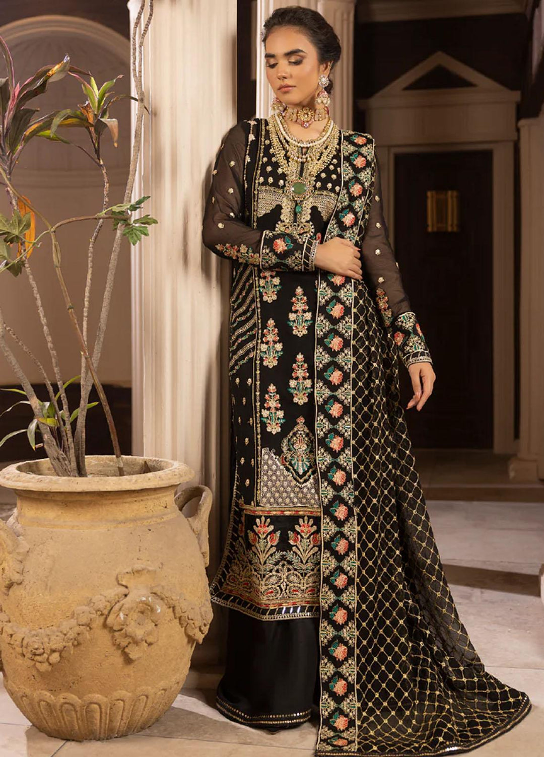 Sirr-e-Ayaa By AY Textile Embroidered Chiffon Suits Unstitched 3 Piece AYT23SA Nocturnal - Luxury Collection