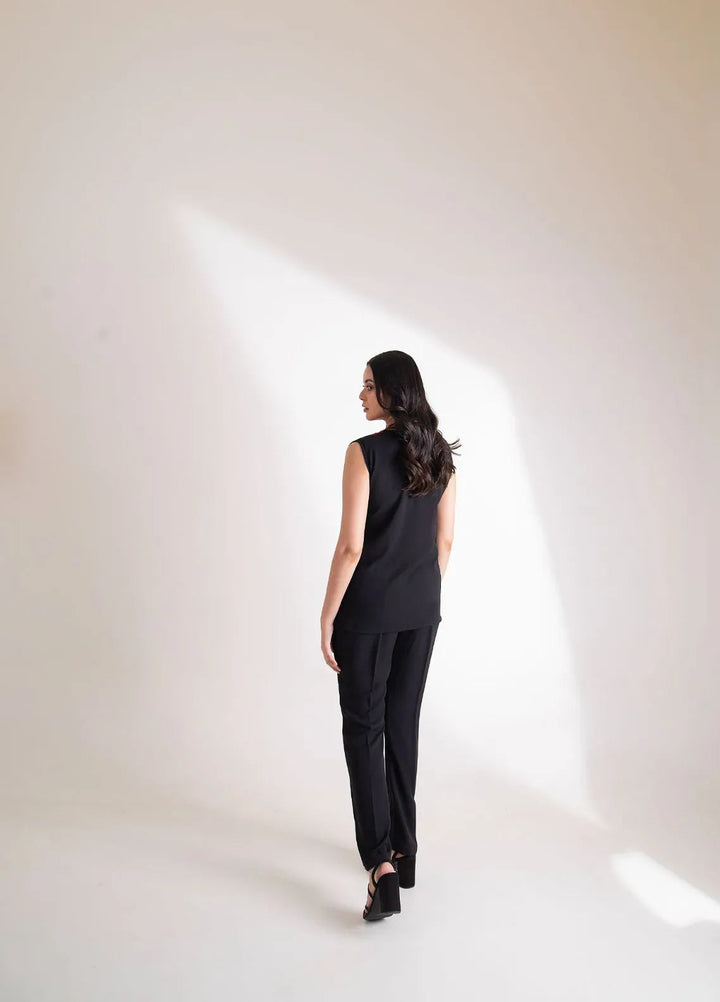 Slay Wear Pret Casual Georgette 2 Piece Dark Cherry Set