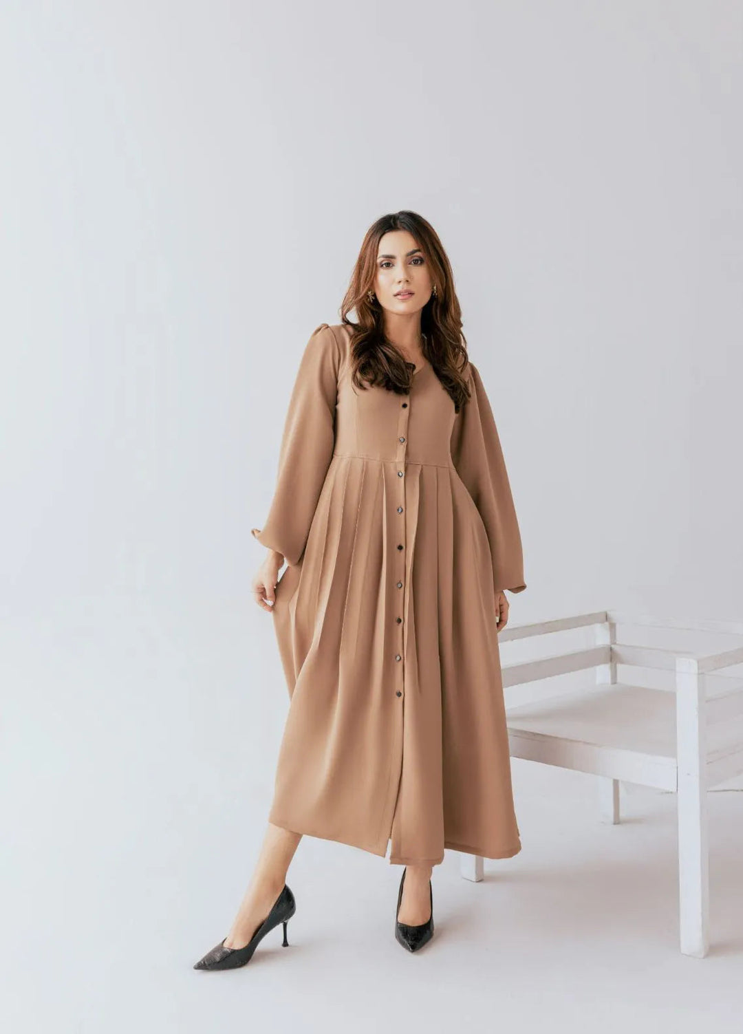 Slay Wear Pret Casual Georgette Shirt Bronze Beauty Dress