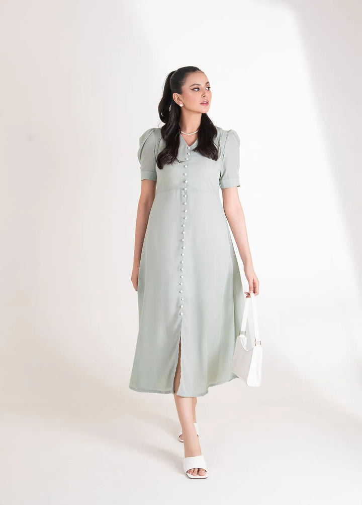 Slay Wear Pret Casual Georgette Shirt Minty Dress