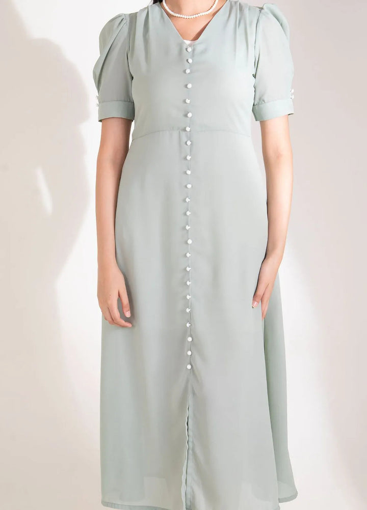 Slay Wear Pret Casual Georgette Shirt Minty Dress