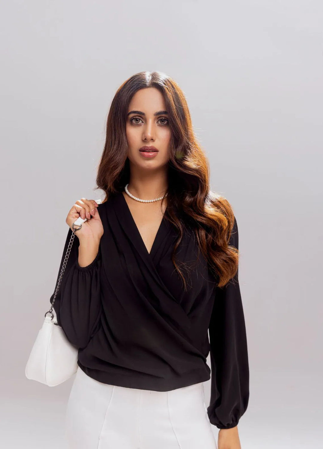 Slay Wear Pret Casual Georgette Shirt Noir