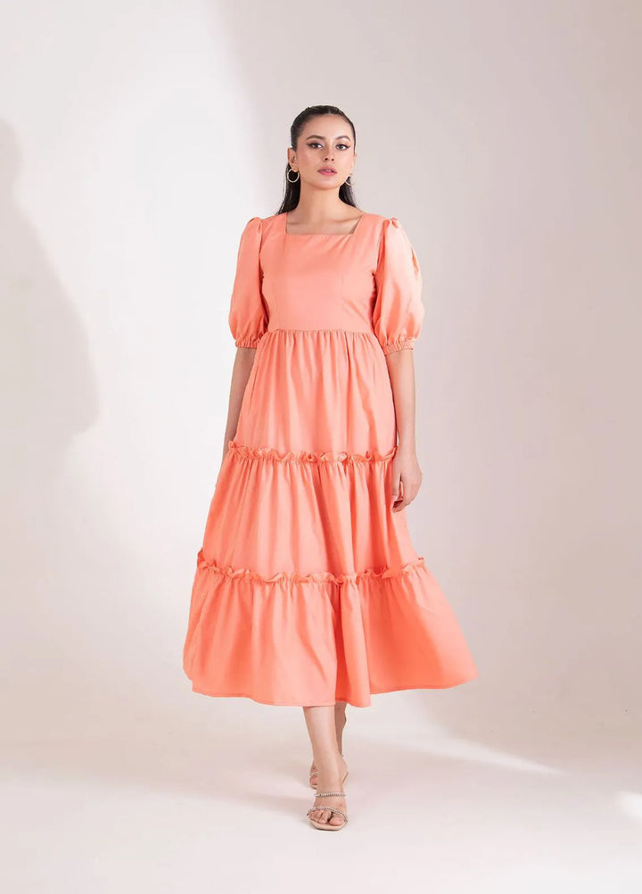 Slay Wear Pret Casual Italian Blend Shirt Peach Petal Dress
