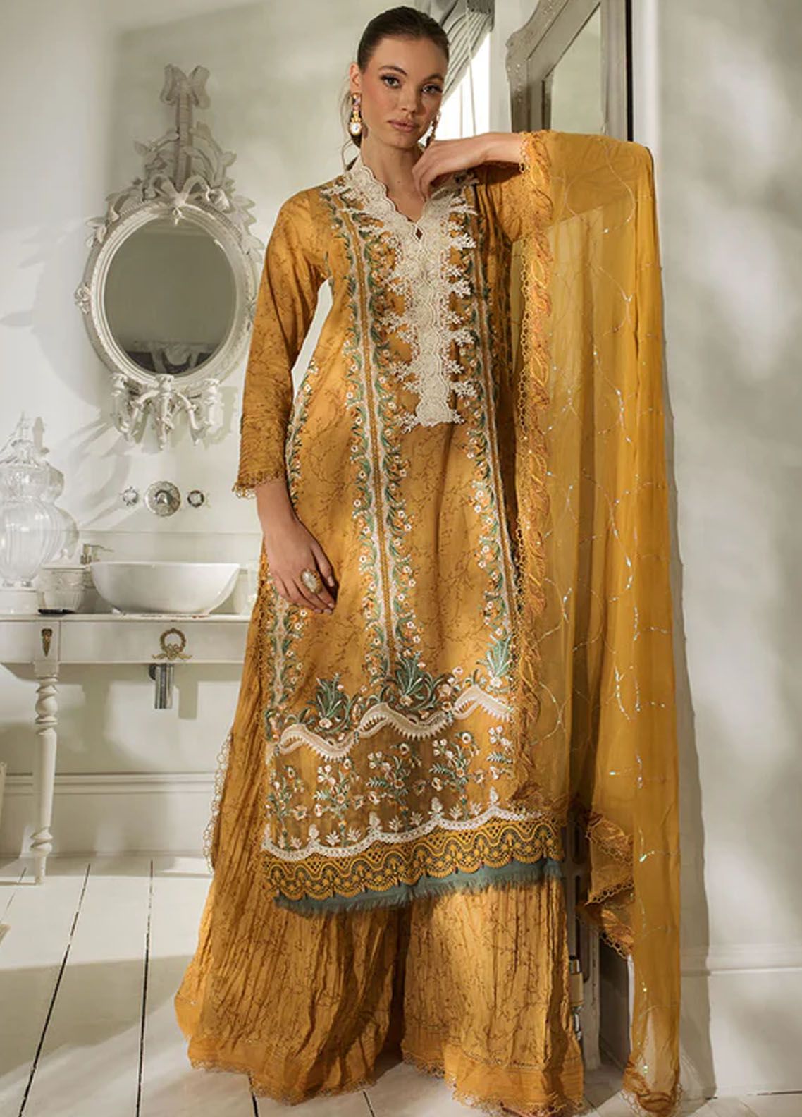Sobia Nazir Embroidered Lawn Suits Unstitched 3 Piece SN24LL 15A - Luxury Summer Collection main image 0