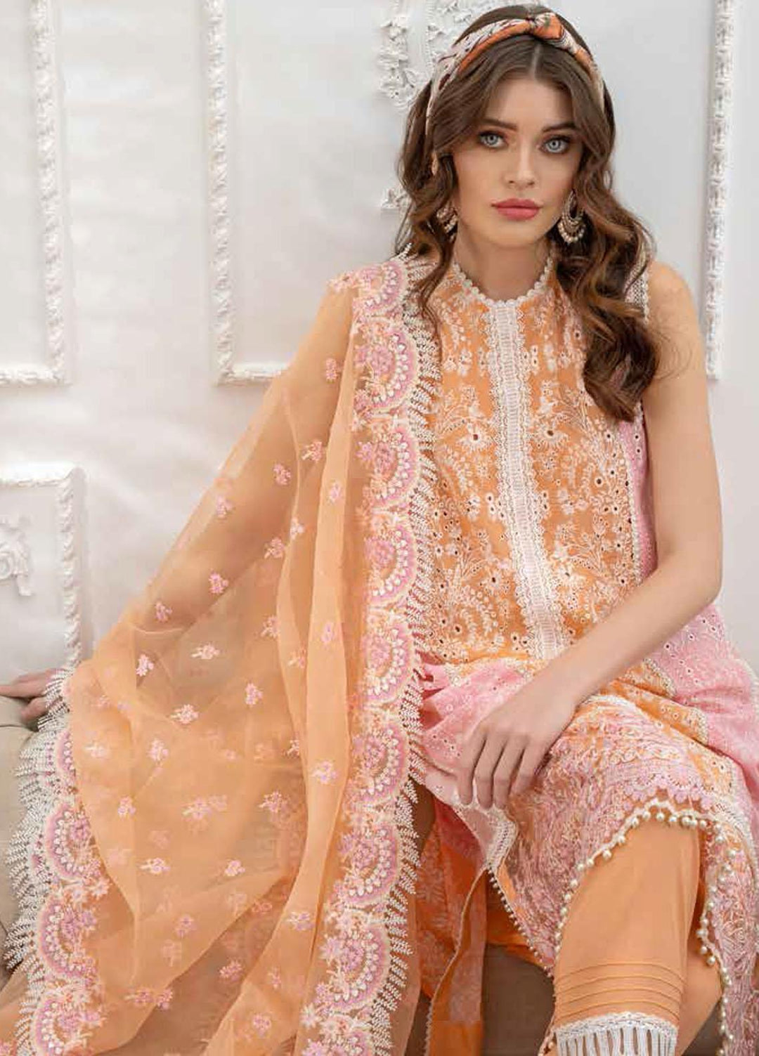 Sobia Nazir Embroidered Lawn Suits Unstitched 3 Piece SN21L 2B - Luxury Collection