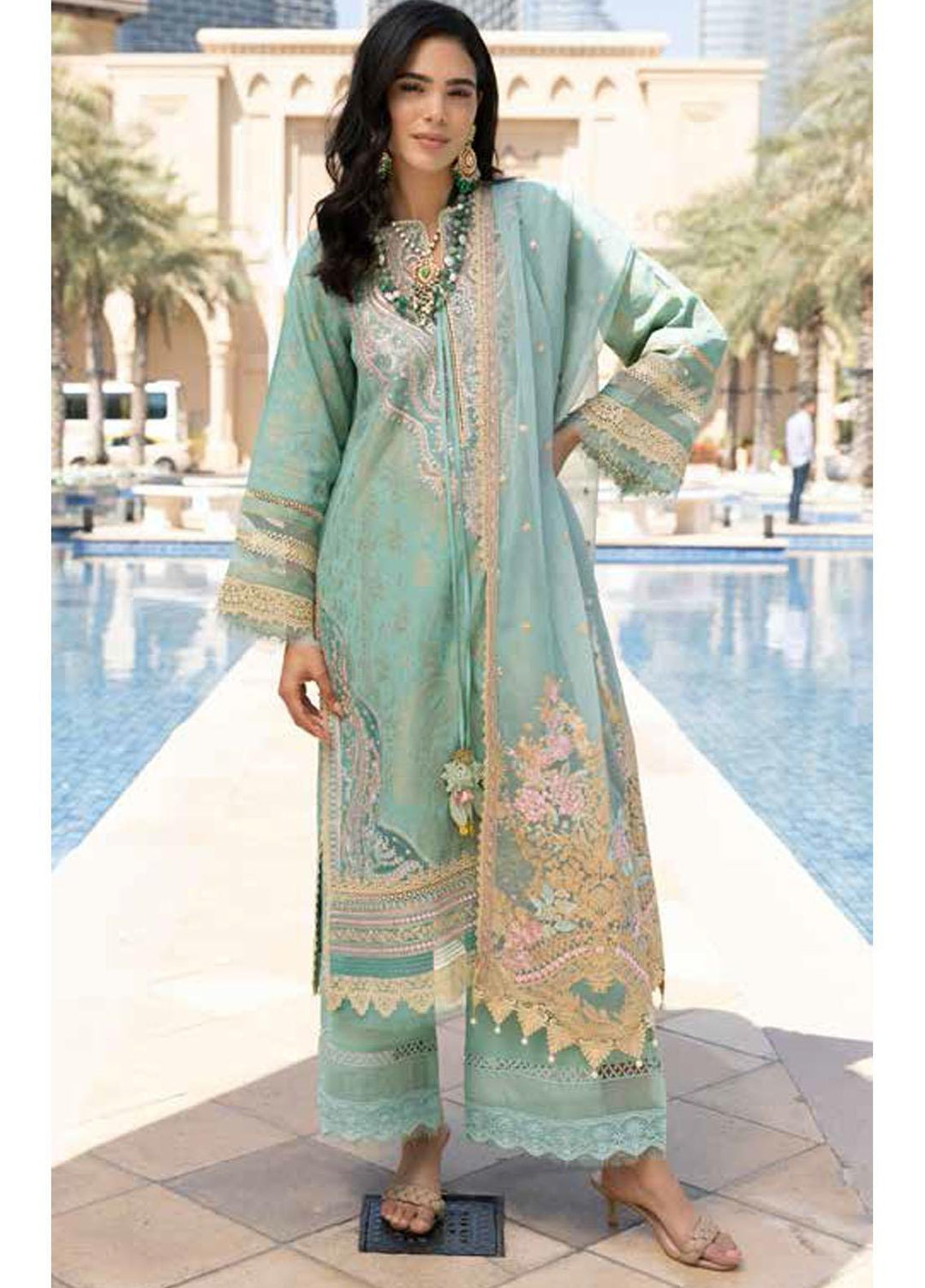 Sobia Nazir Embroidered Lawn Suits Unstitched 3 Piece SN22LL 13B - Luxury Summer Collection