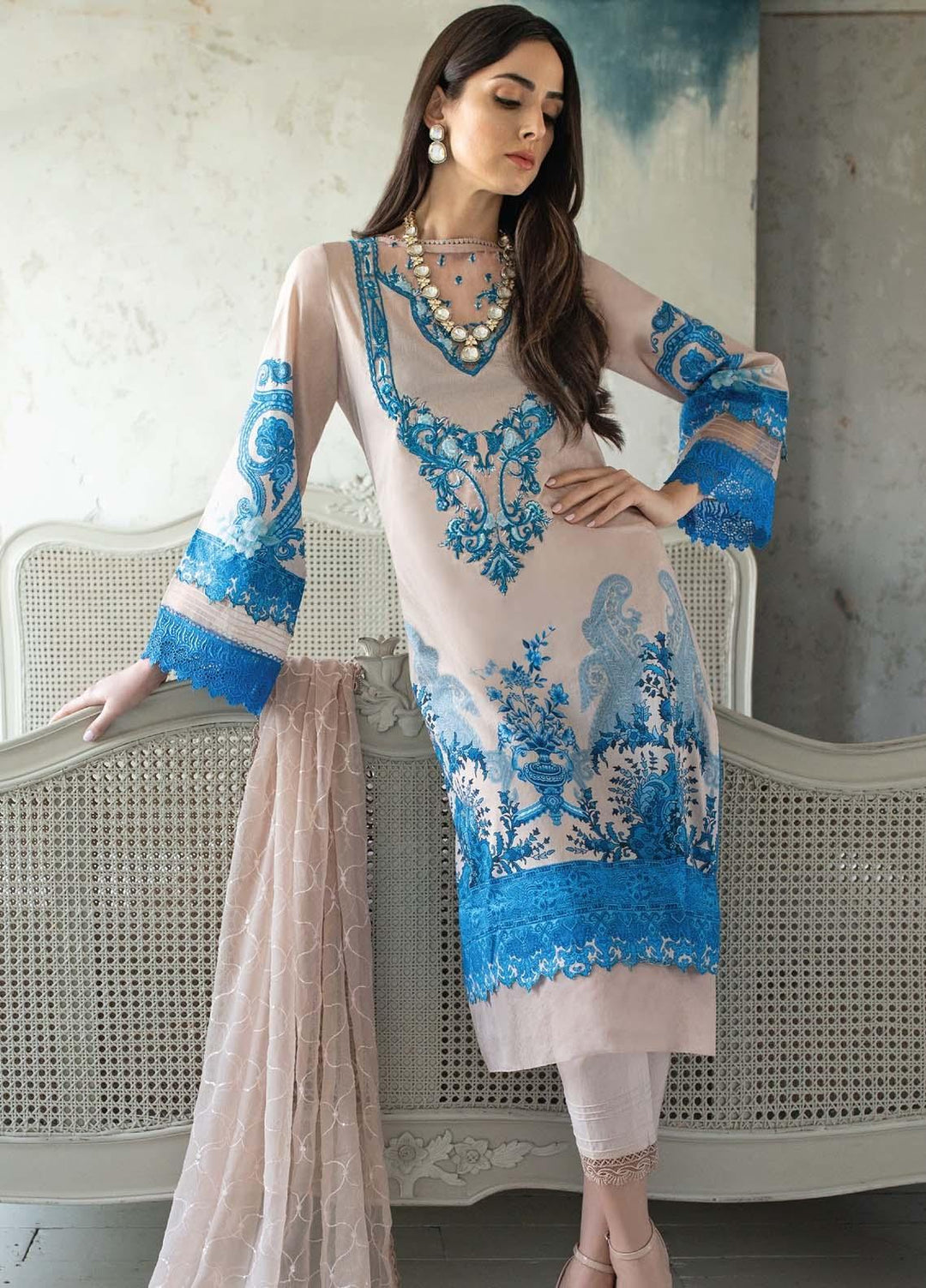 Vital By Sobia Nazir Embroidered Lawn Suits Unstitched 3 Piece SN21V 12A - Summer Collection