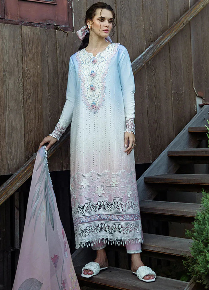 Solace Ombre by Mushq Chikankari Lawn Suit Unstitched 3 Piece MQ25SO D-08 Purezza - Summer Collection