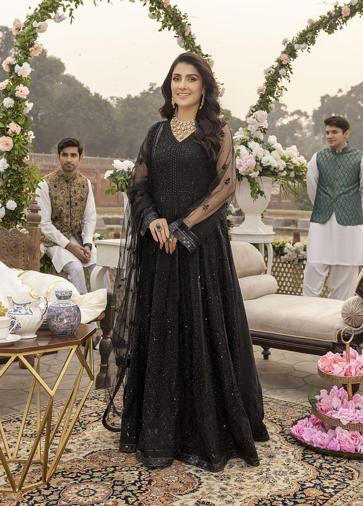 Sonia Umer by Shahzeb Textiles Embroidered Net Suits Unstitched 3 Piece ST22SU Black Divine - Wedding Collection