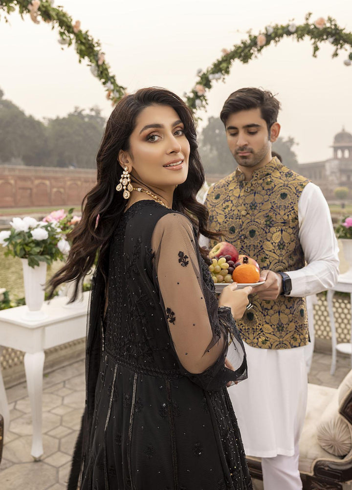 Sonia Umer by Shahzeb Textiles Embroidered Net Suits Unstitched 3 Piece ST22SU Black Divine - Wedding Collection