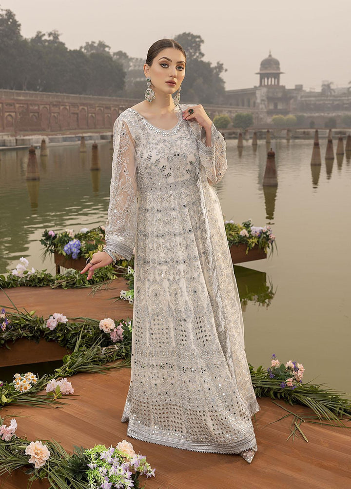 Sonia Umer by Shahzeb Textiles Embroidered Net Suits Unstitched 3 Piece ST22SU Silver Heaven - Wedding Collection