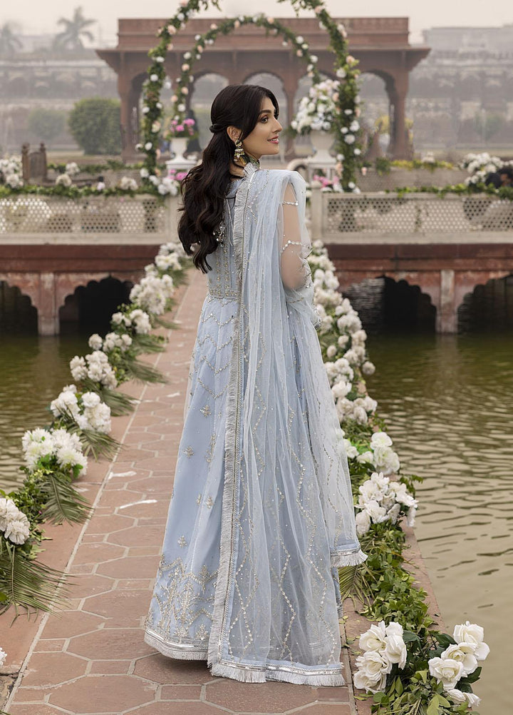 Sonia Umer by Shahzeb Textiles Embroidered Net Suits Unstitched 3 Piece ST22SU Vintage Light Blue - Wedding Collection